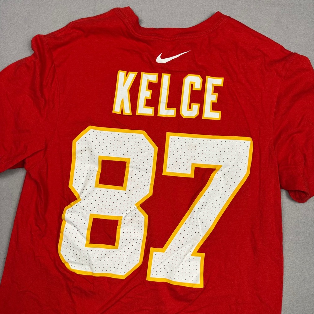 Nike NFL Kansas City Chiefs Travis Kelce 87 Red T-Shirt Mens Medium Football